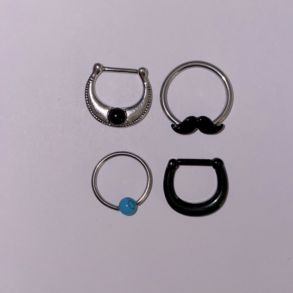 4 Assorted Septum Jewelry